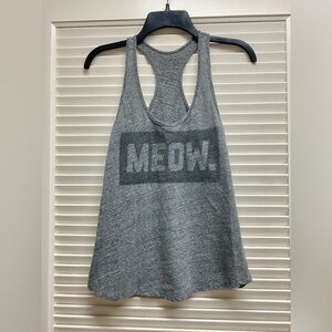 Buy Me Brunch MEOW. Cat Lover Racerback Tank Top SIZE SMALL Chive